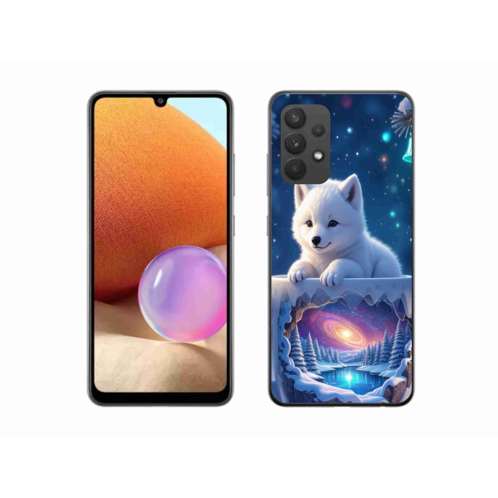 Gélový kryt mmCase na Samsung Galaxy A32 4G - vianočné šteňa