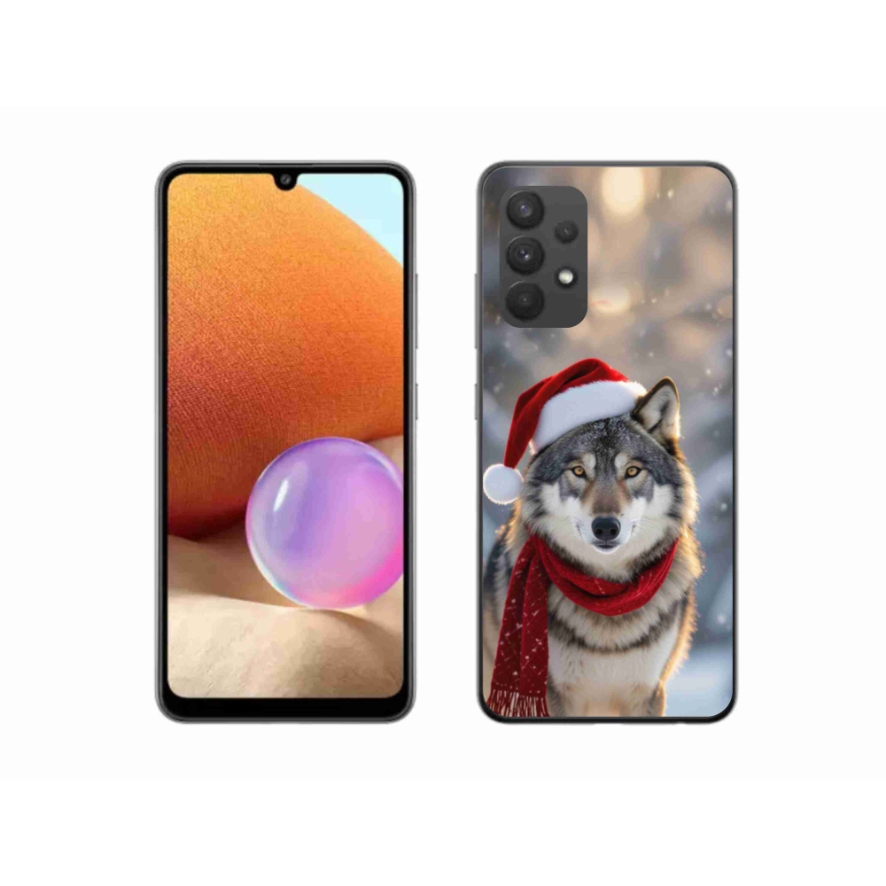 Gélový kryt mmCase na Samsung Galaxy A32 4G - vianočný vlk