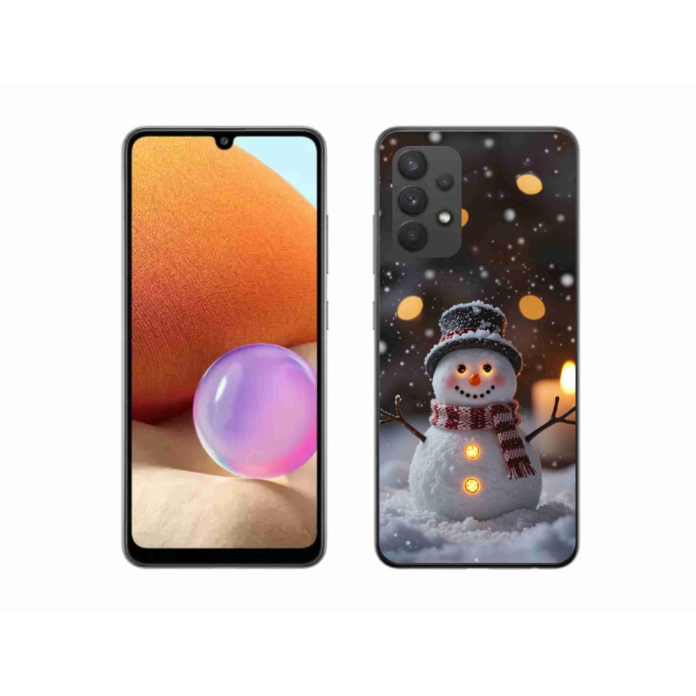 Gélový kryt mmCase na Samsung Galaxy A32 4G - veselý snehuliak