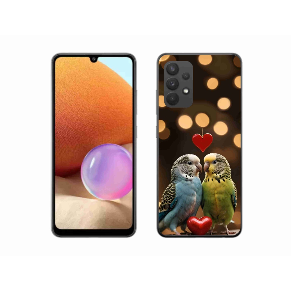 Gélový kryt mmCase na Samsung Galaxy A32 4G - zamilovaní papagáje