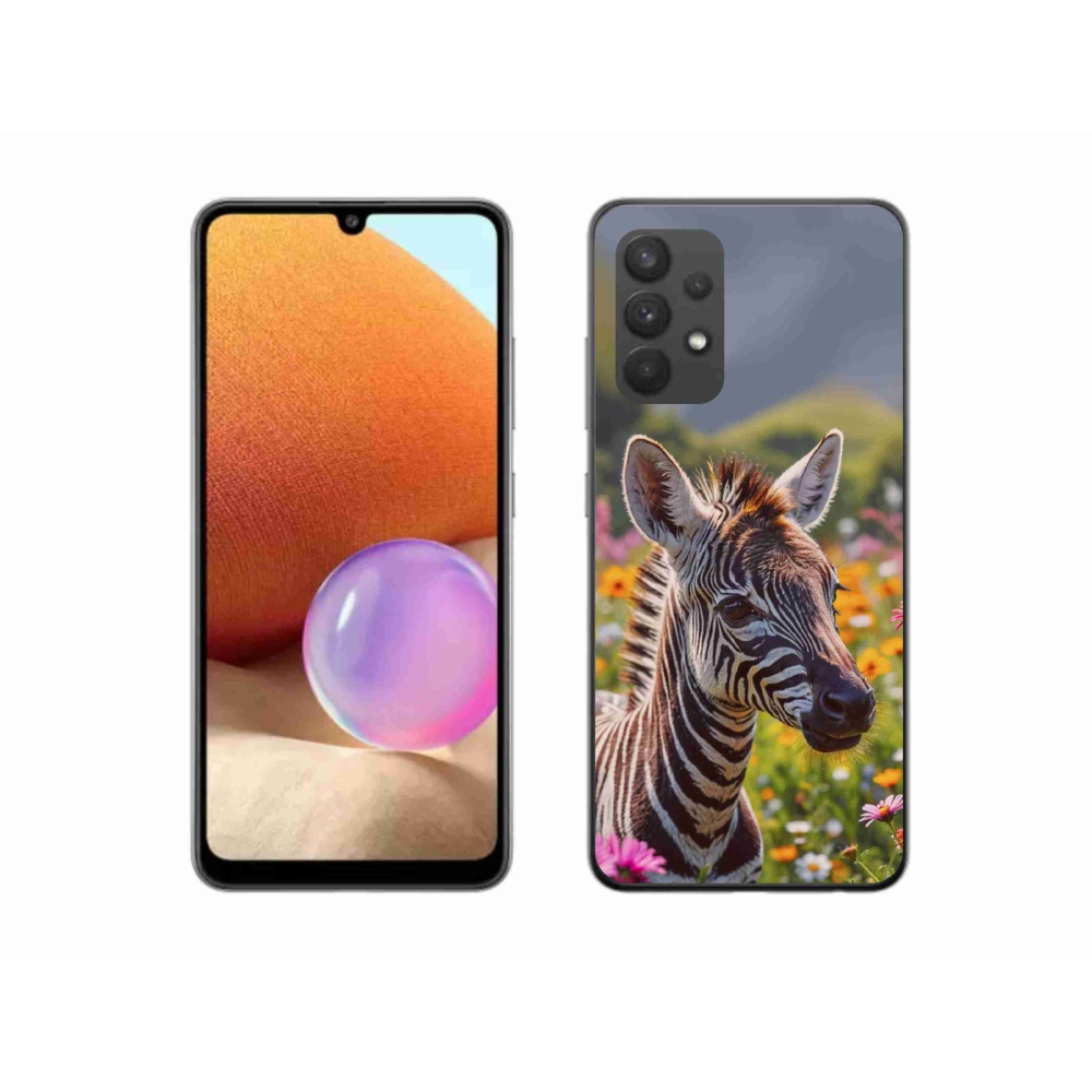 Gélový kryt mmCase na Samsung Galaxy A32 4G - zebra na lúke