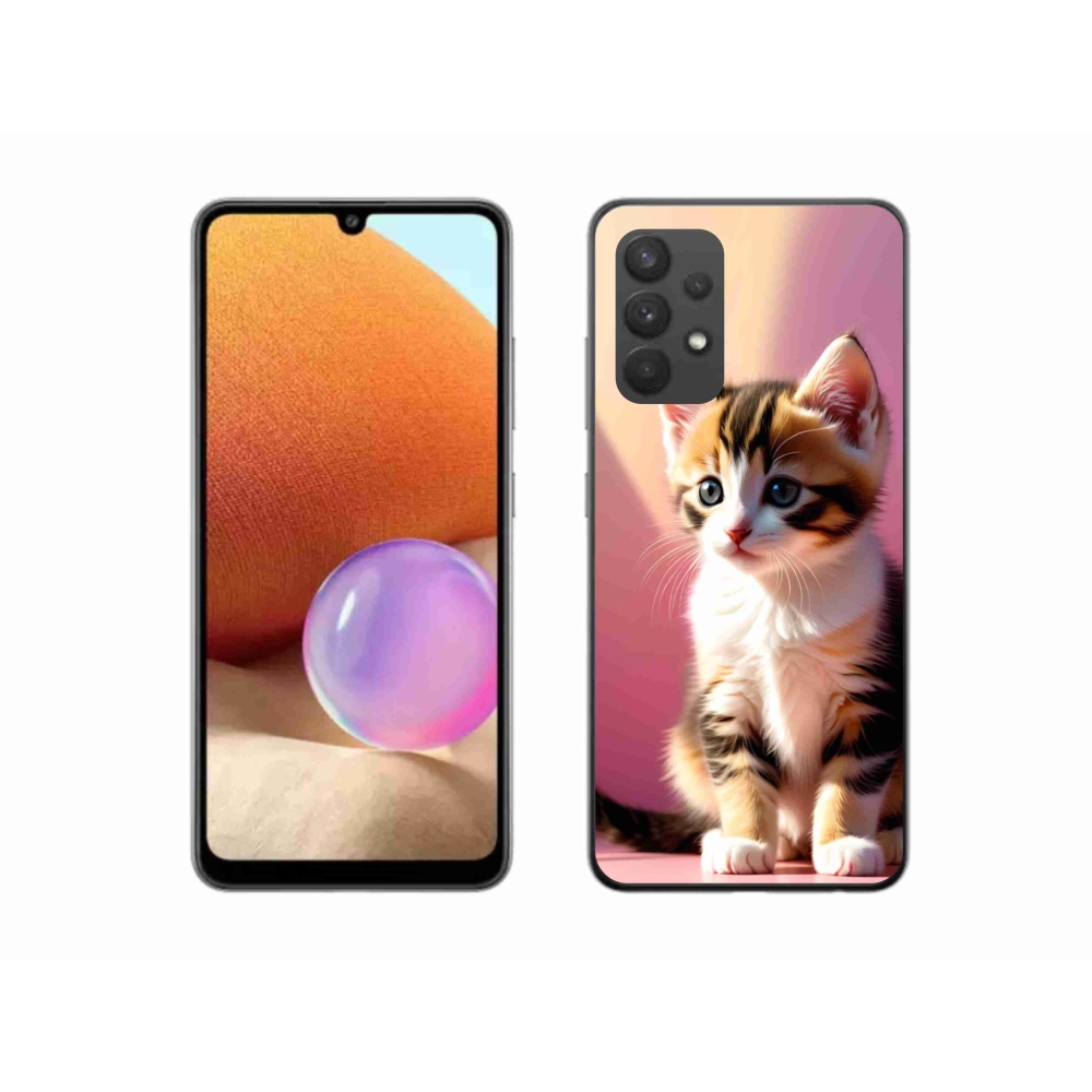 Gélový kryt mmCase na Samsung Galaxy A32 4G - zvedavé mačiatko 2