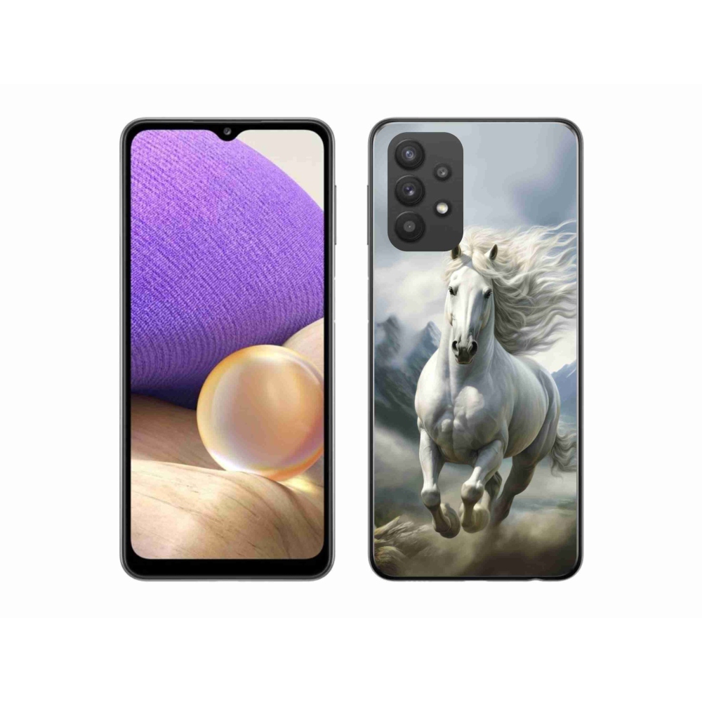 Gélový kryt mmCase na Samsung Galaxy A32 5G - bežiaci biely kôň 3