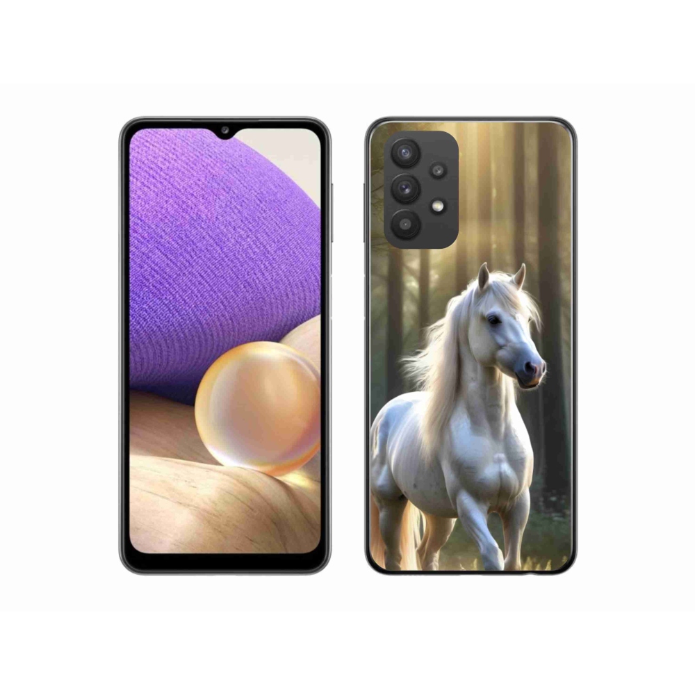 Gélový kryt mmCase na Samsung Galaxy A32 5G - biely kôň 3