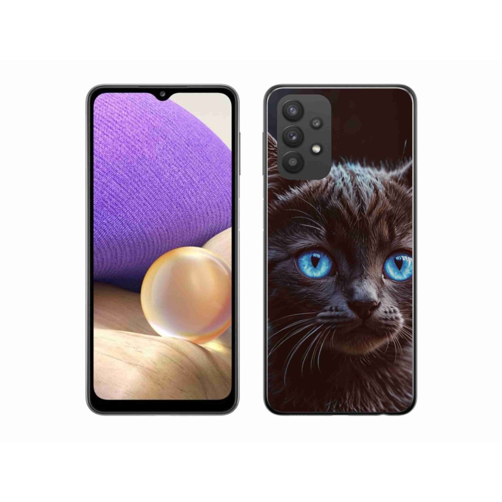 Gélový kryt mmCase na Samsung Galaxy A32 5G - čierne mačiatko 2