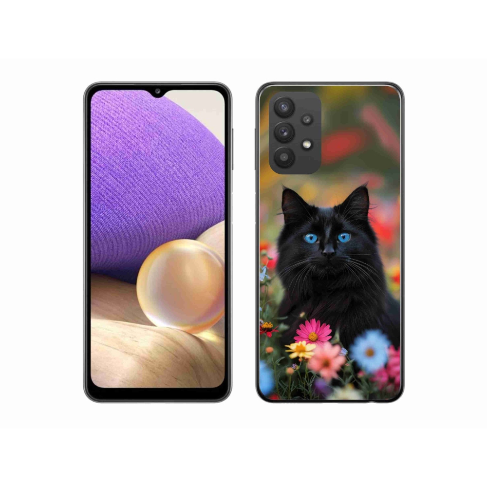 Gélový kryt mmCase na Samsung Galaxy A32 5G - čierne mačiatko 4