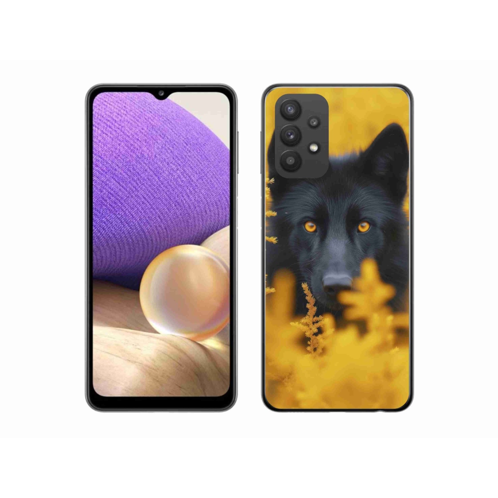Gélový kryt mmCase na Samsung Galaxy A32 5G - čierny vlk 2