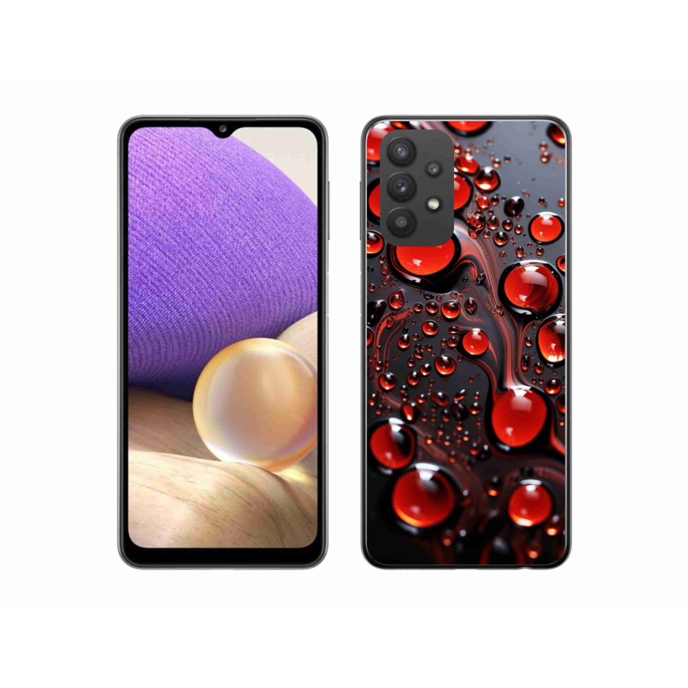 Gélový kryt mmCase na Samsung Galaxy A32 5G - červené kvapky 2