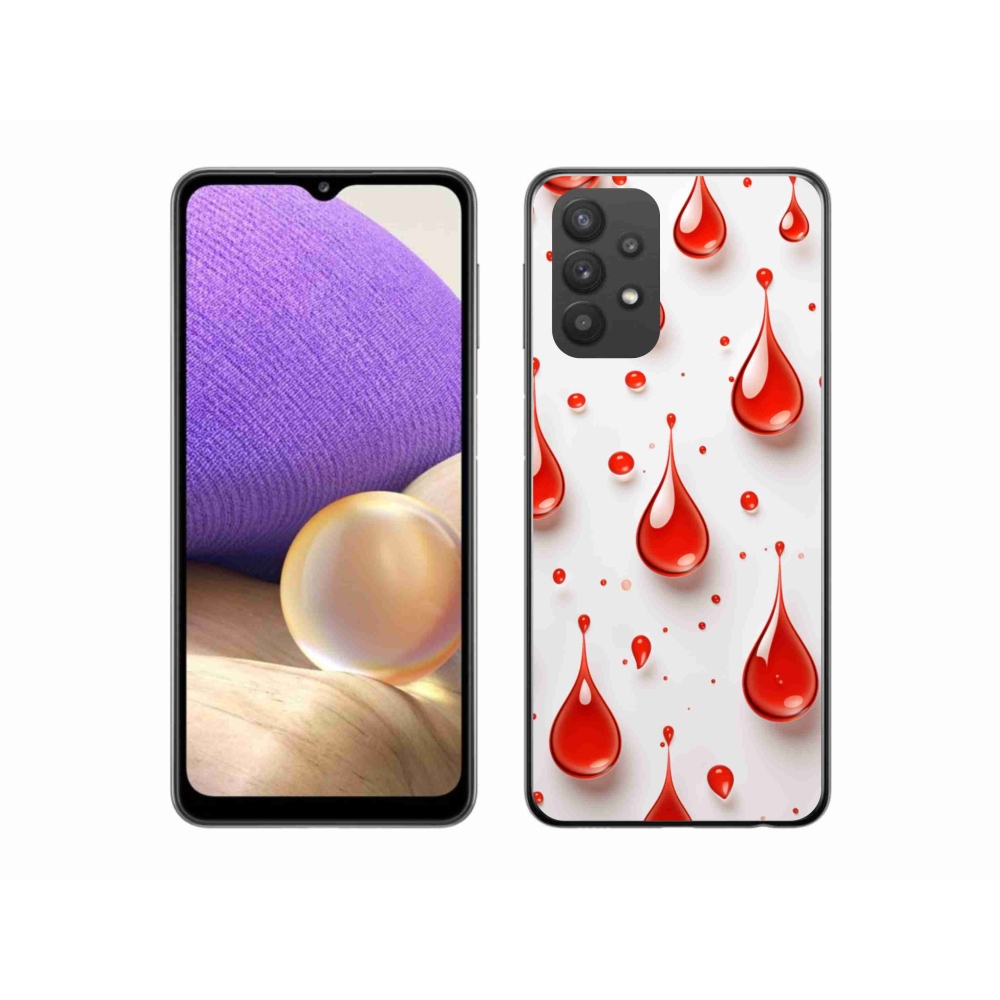 Gélový kryt mmCase na Samsung Galaxy A32 5G - červené kvapky
