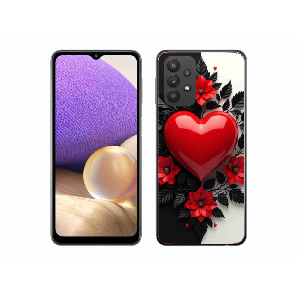 Gélový kryt mmCase na Samsung Galaxy A32 5G - červené srdce