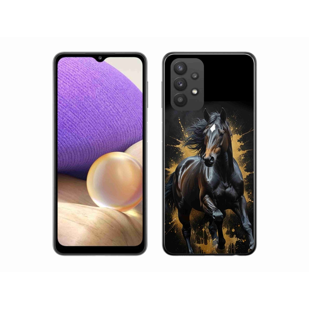 Gélový kryt mmCase na Samsung Galaxy A32 5G - elegantný čierny žrebec