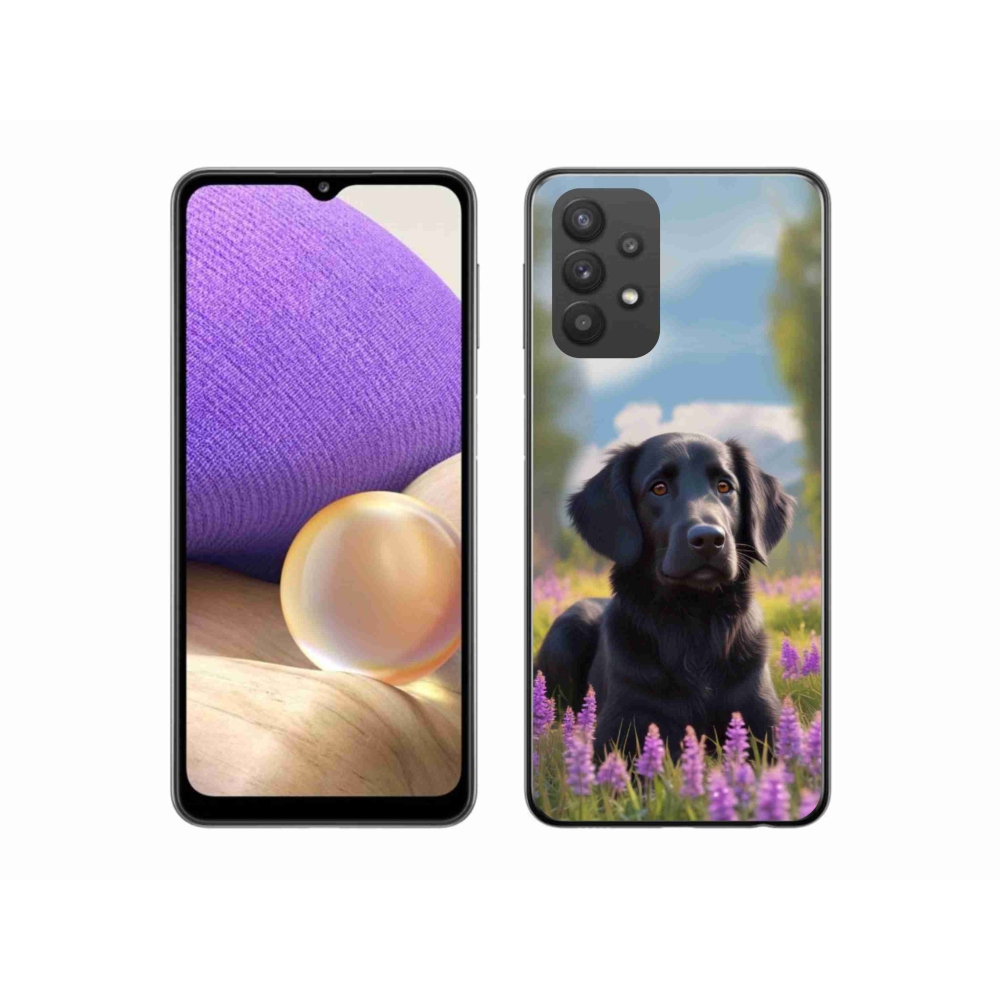 Gélový kryt mmCase na Samsung Galaxy A32 5G - elegantný čierny retriever