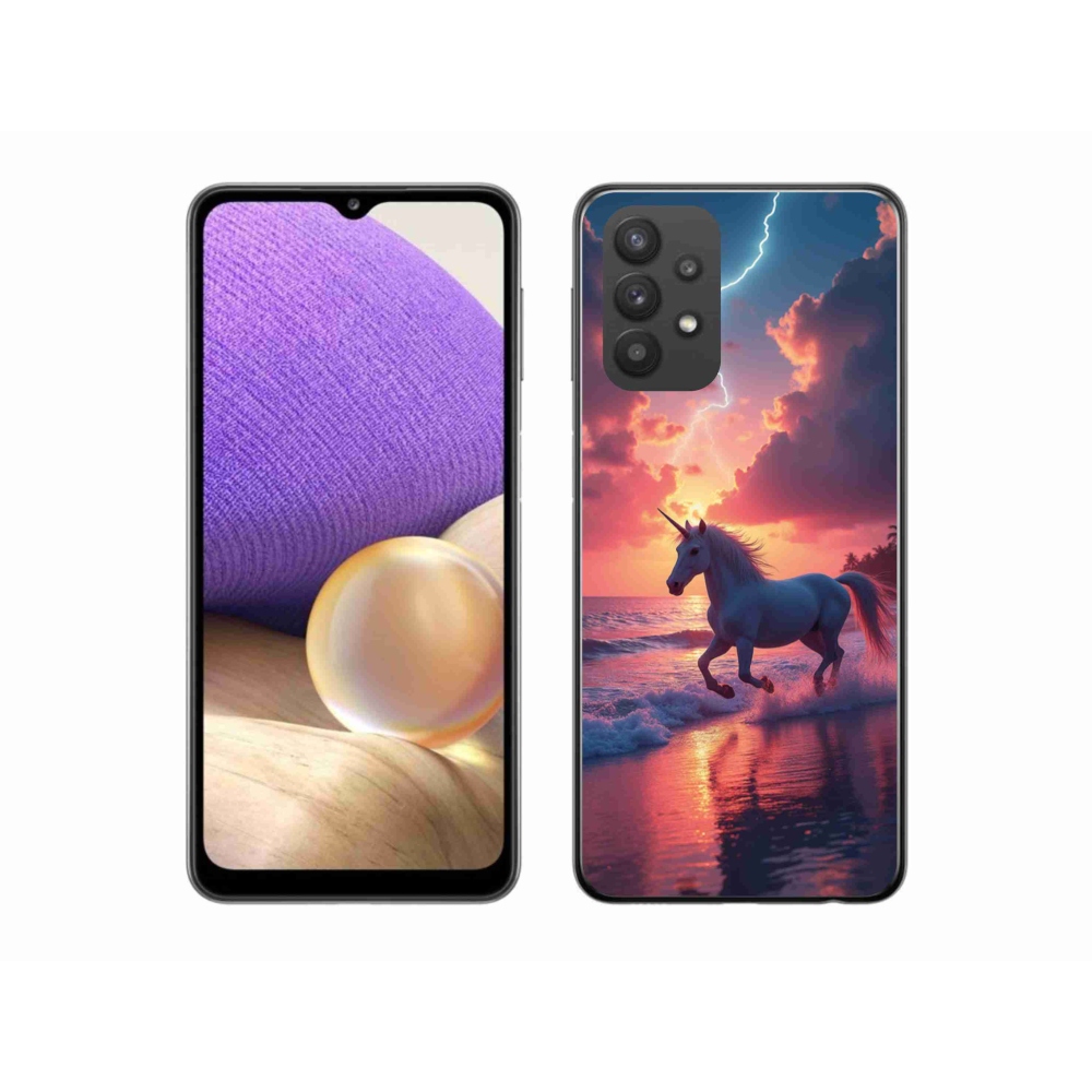 Gélový kryt mmCase na Samsung Galaxy A32 5G - jednorožec na pláži