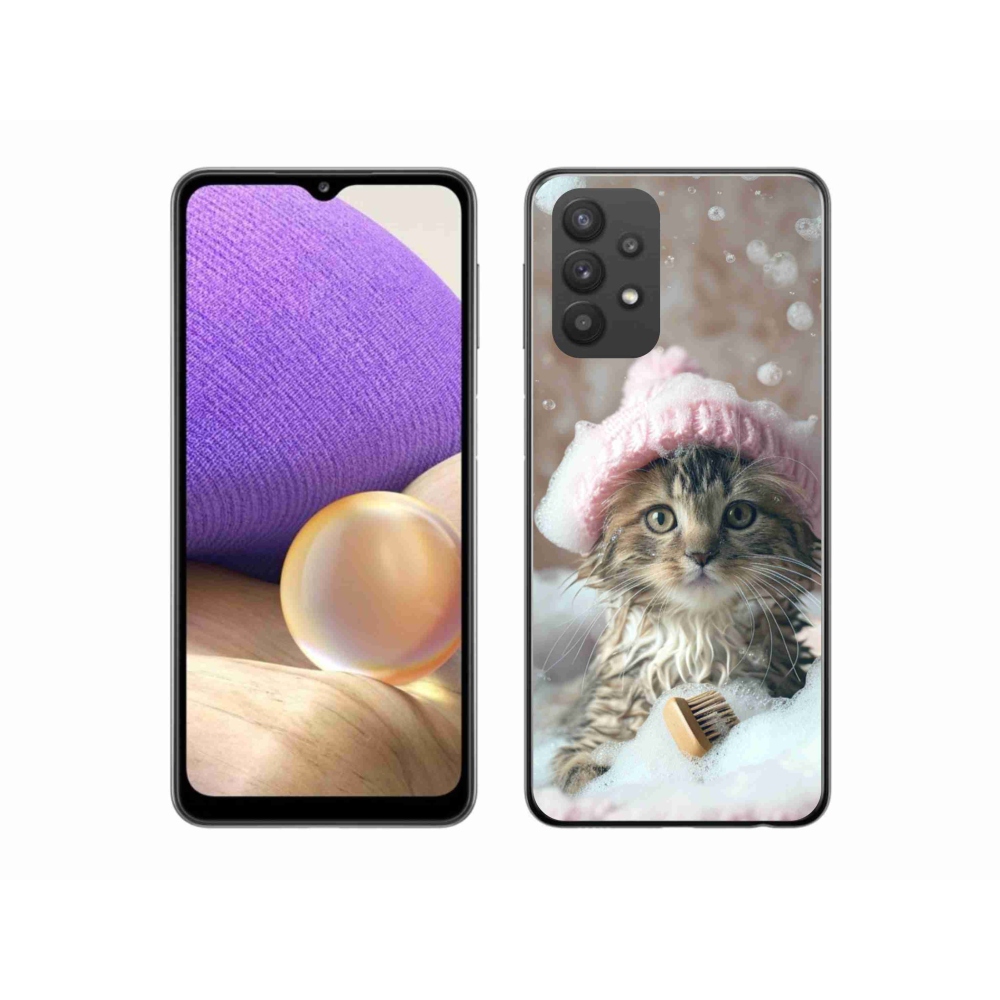 Gélový kryt mmCase na Samsung Galaxy A32 5G - mačiatko a kúpeľ