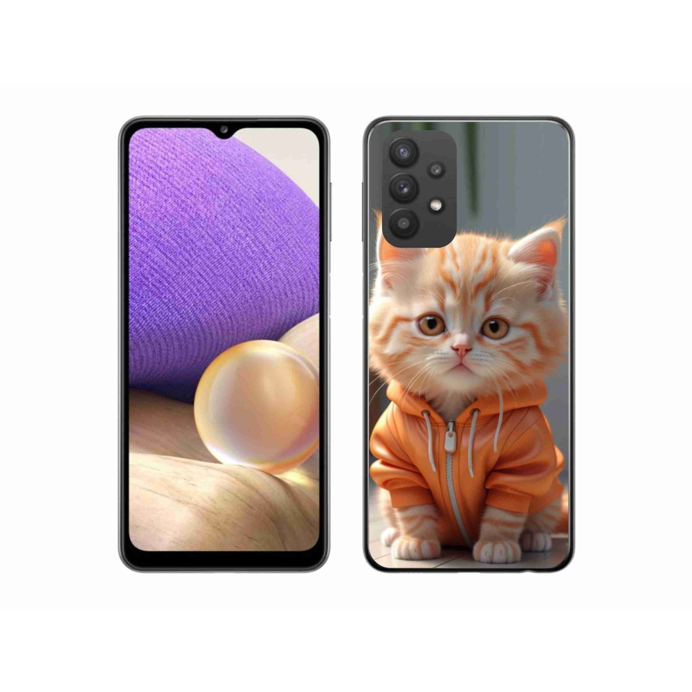 Gélový kryt mmCase na Samsung Galaxy A32 5G - mačiatko v mikine
