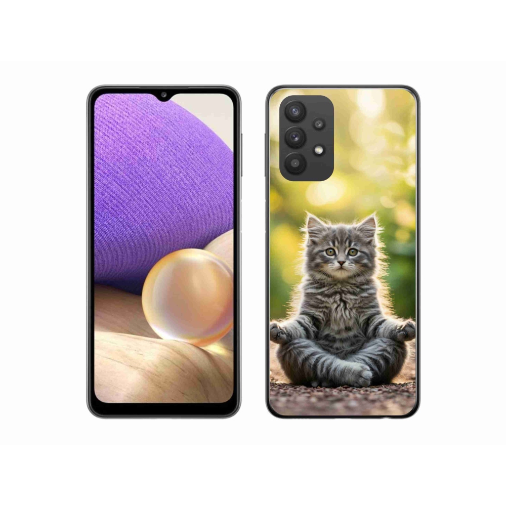 Gélový kryt mmCase na Samsung Galaxy A32 5G - meditujúce mačiatko