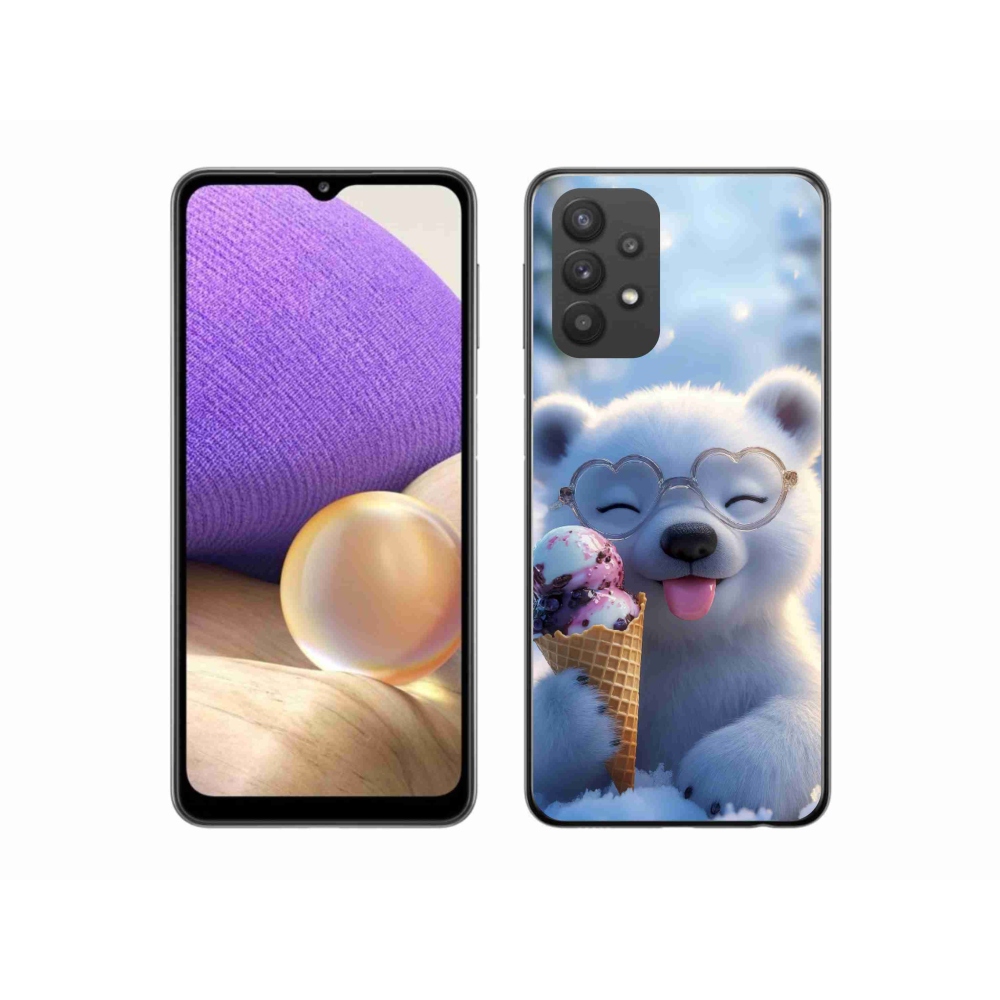 Gélový kryt mmCase na Samsung Galaxy A32 5G - medvedík so zmrzlinou