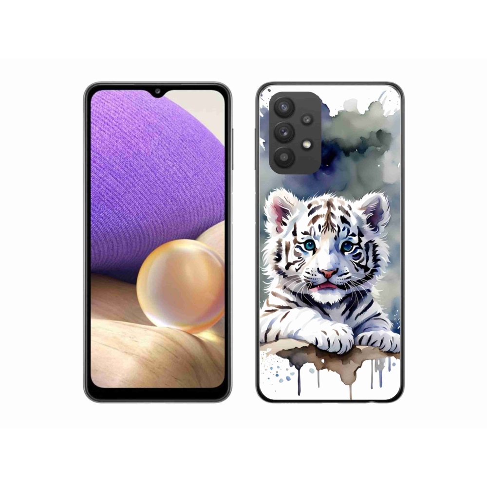Gélový kryt mmCase na Samsung Galaxy A32 5G - mláďa bieleho tigra