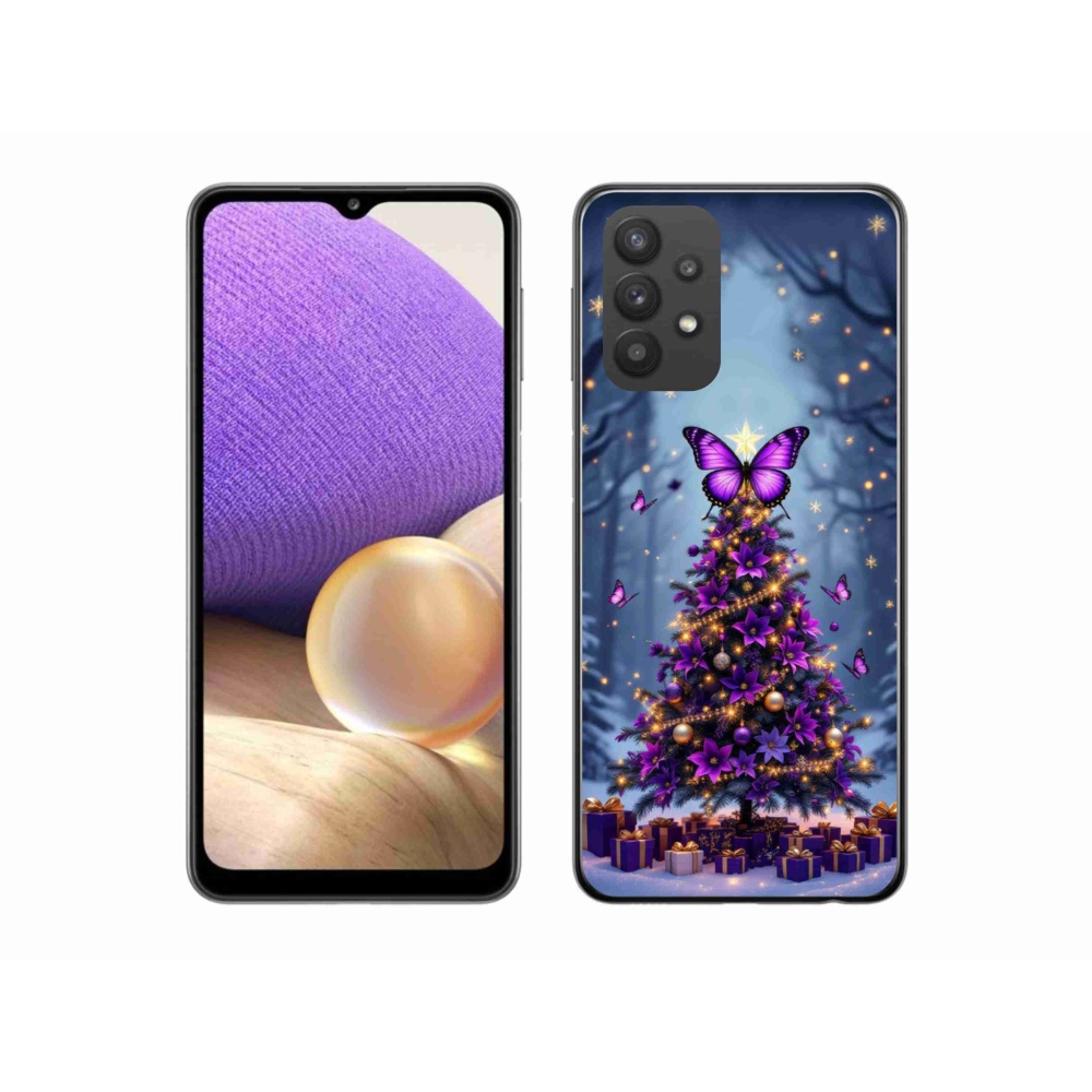 Gélový kryt mmCase na Samsung Galaxy A32 5G - motýlí vianočný stromček
