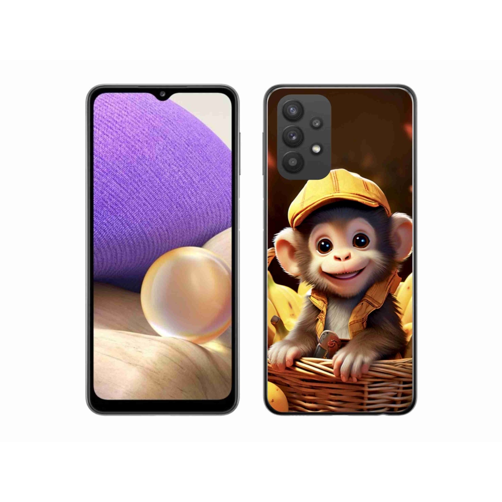 Gélový kryt mmCase na Samsung Galaxy A32 5G - opice v košíku