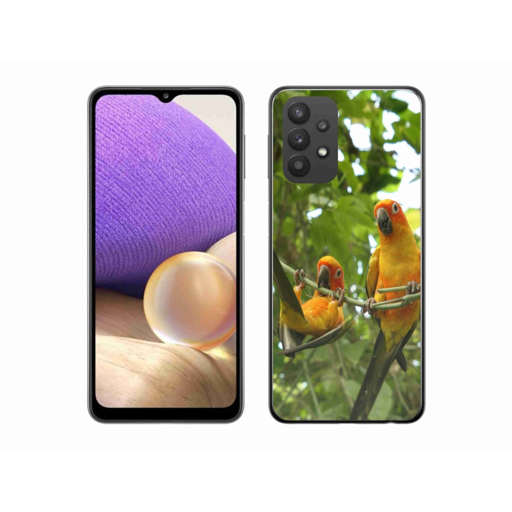 Gélový kryt mmCase na Samsung Galaxy A32 5G - papagáje aratingy