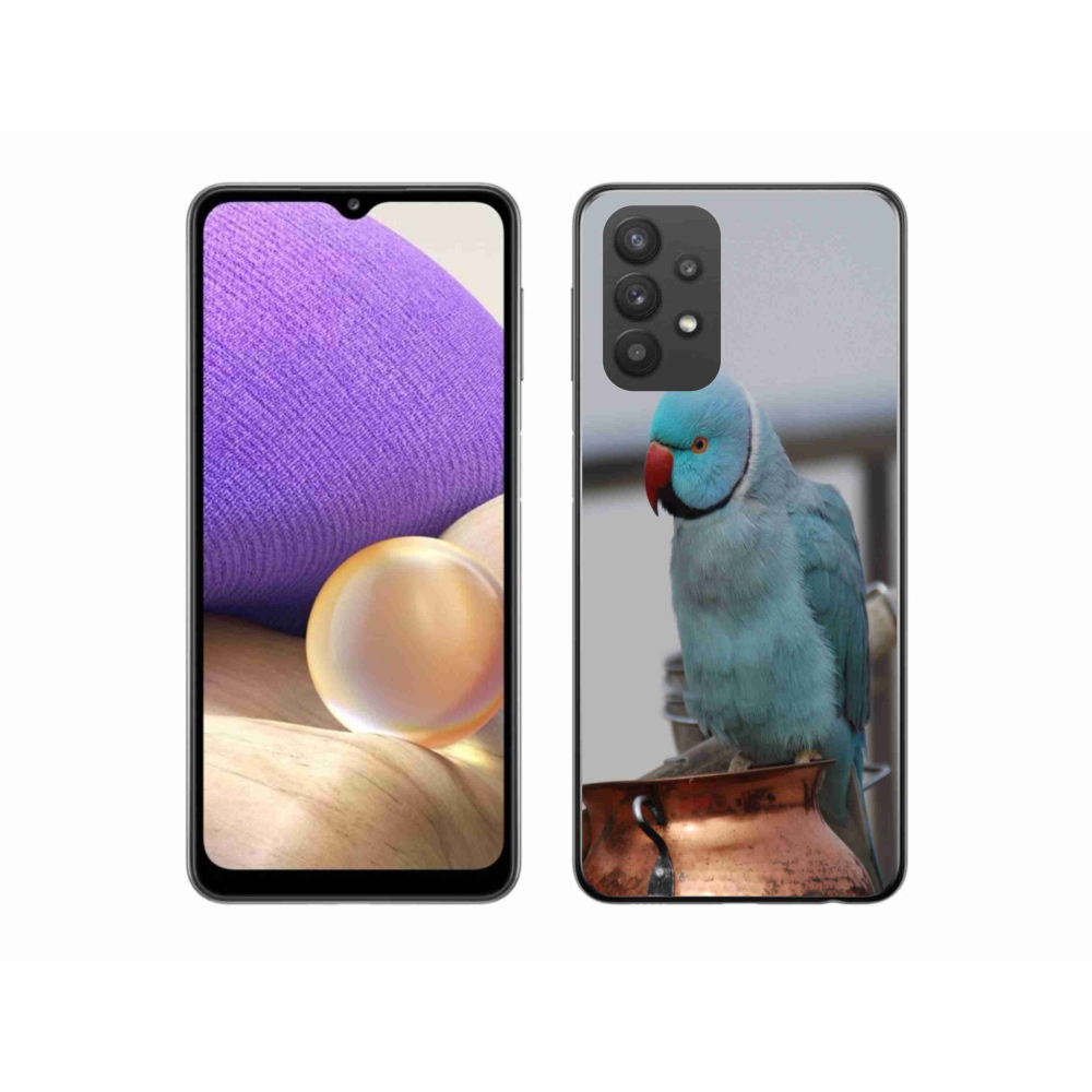 Gélový kryt mmCase na Samsung Galaxy A32 5G - papagáj alexander modrý