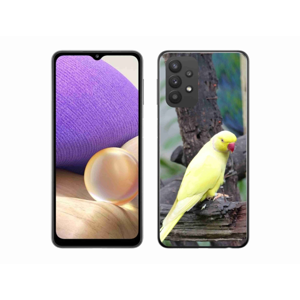 Gélový kryt mmCase na Samsung Galaxy A32 5G - papagáj alexander žltý