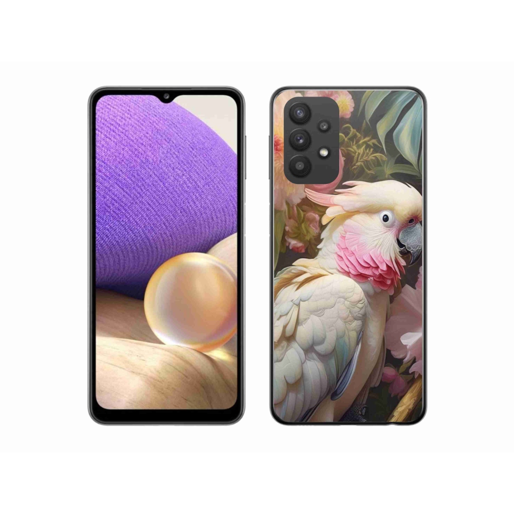 Gélový kryt mmCase na Samsung Galaxy A32 5G - papagáj kakadu ružový 2