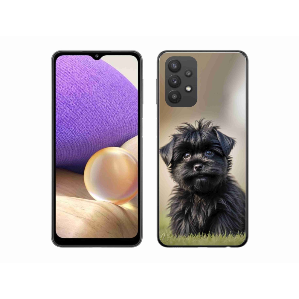 Gélový kryt mmCase na Samsung Galaxy A32 5G - roztomilý čierny psík