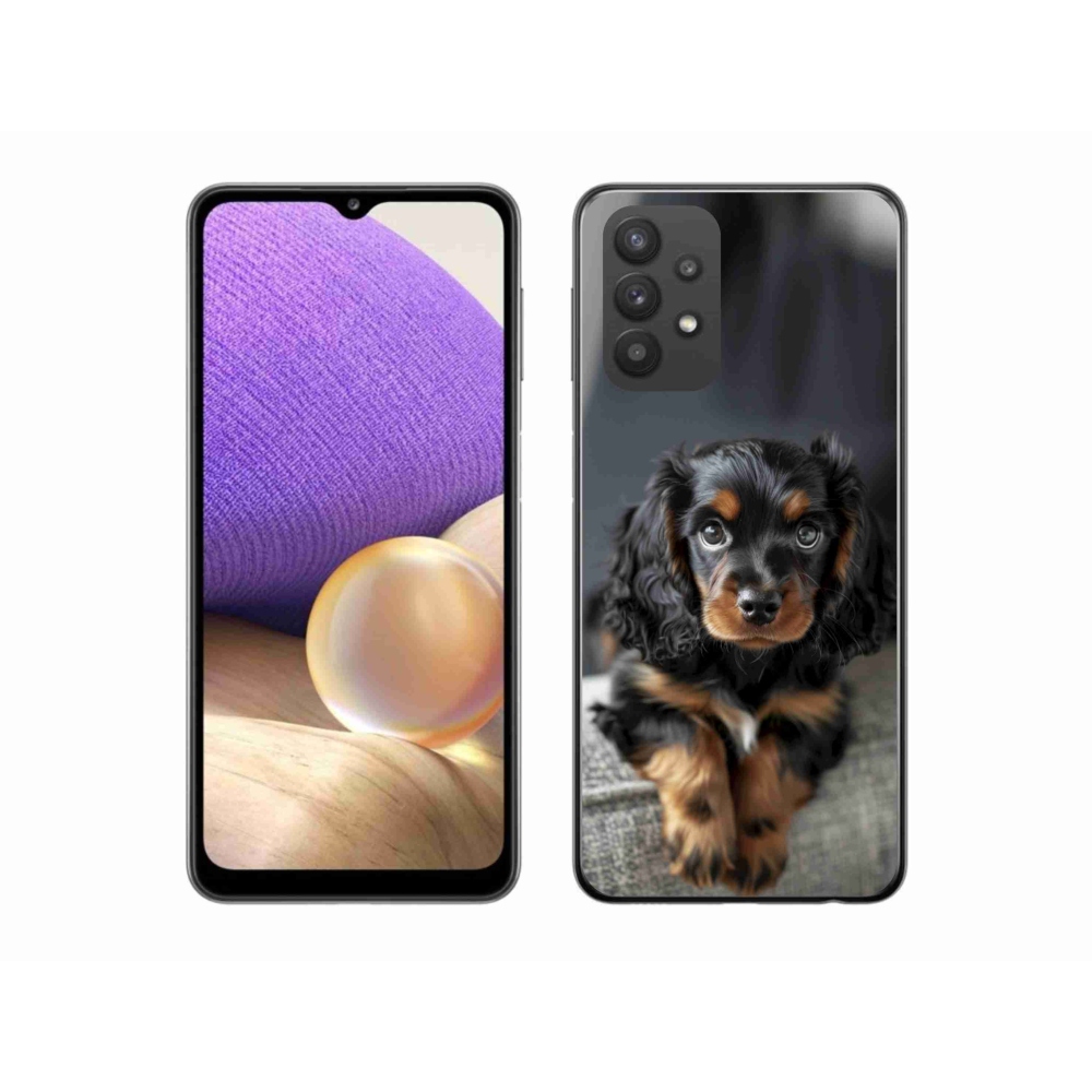 Gélový kryt mmCase na Samsung Galaxy A32 5G - roztomilý dlhosrstý jazvečík