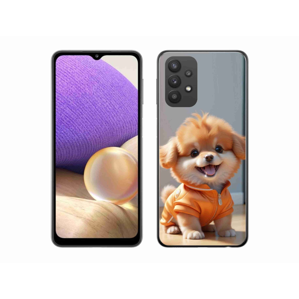 Gélový kryt mmCase na Samsung Galaxy A32 5G - roztomilý pomeranian v mikine