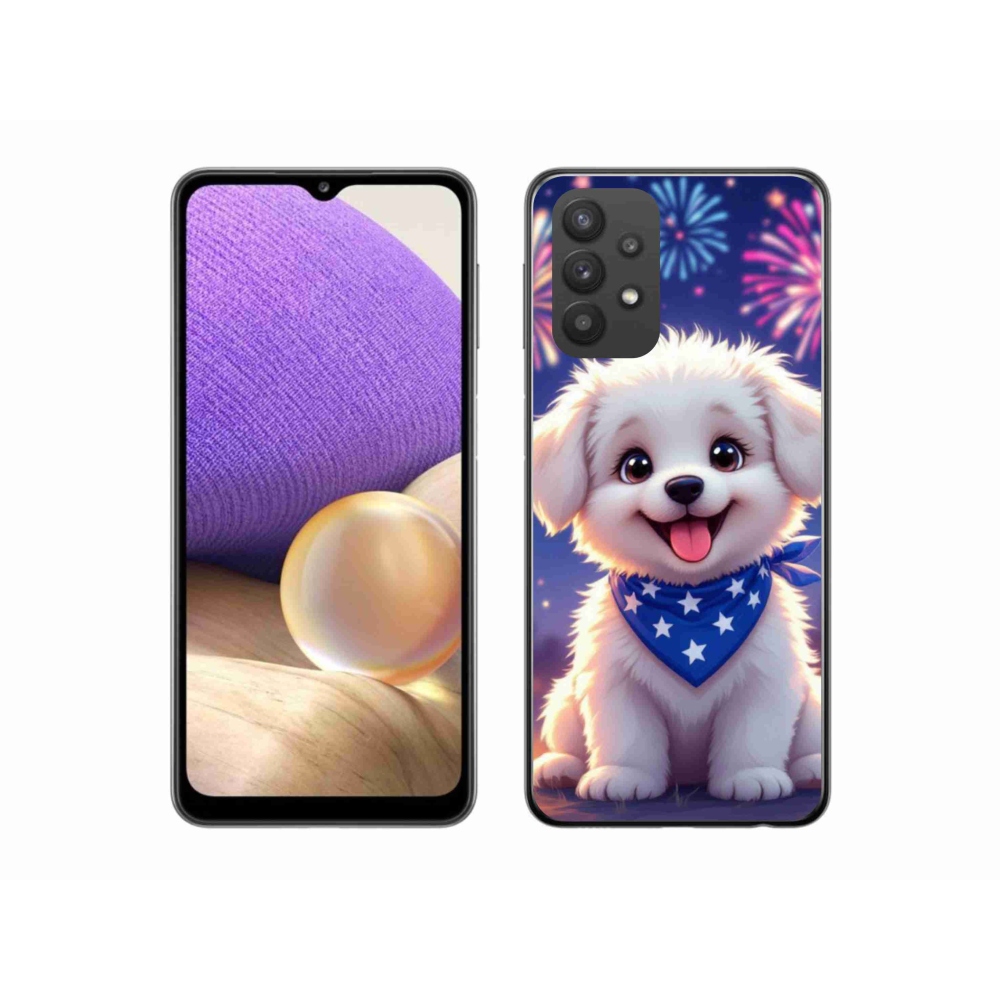 Gélový kryt mmCase na Samsung Galaxy A32 5G - slávnostné šteňa
