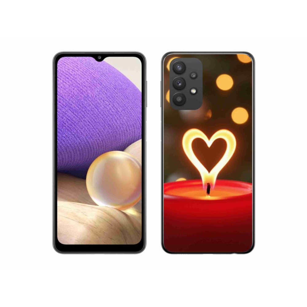 Gélový kryt mmCase na Samsung Galaxy A32 5G - srdce z plameňa