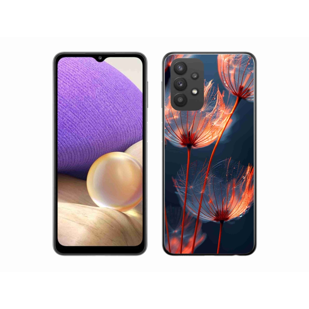 Gélový kryt mmCase na Samsung Galaxy A32 5G - svetielkujúce páperie