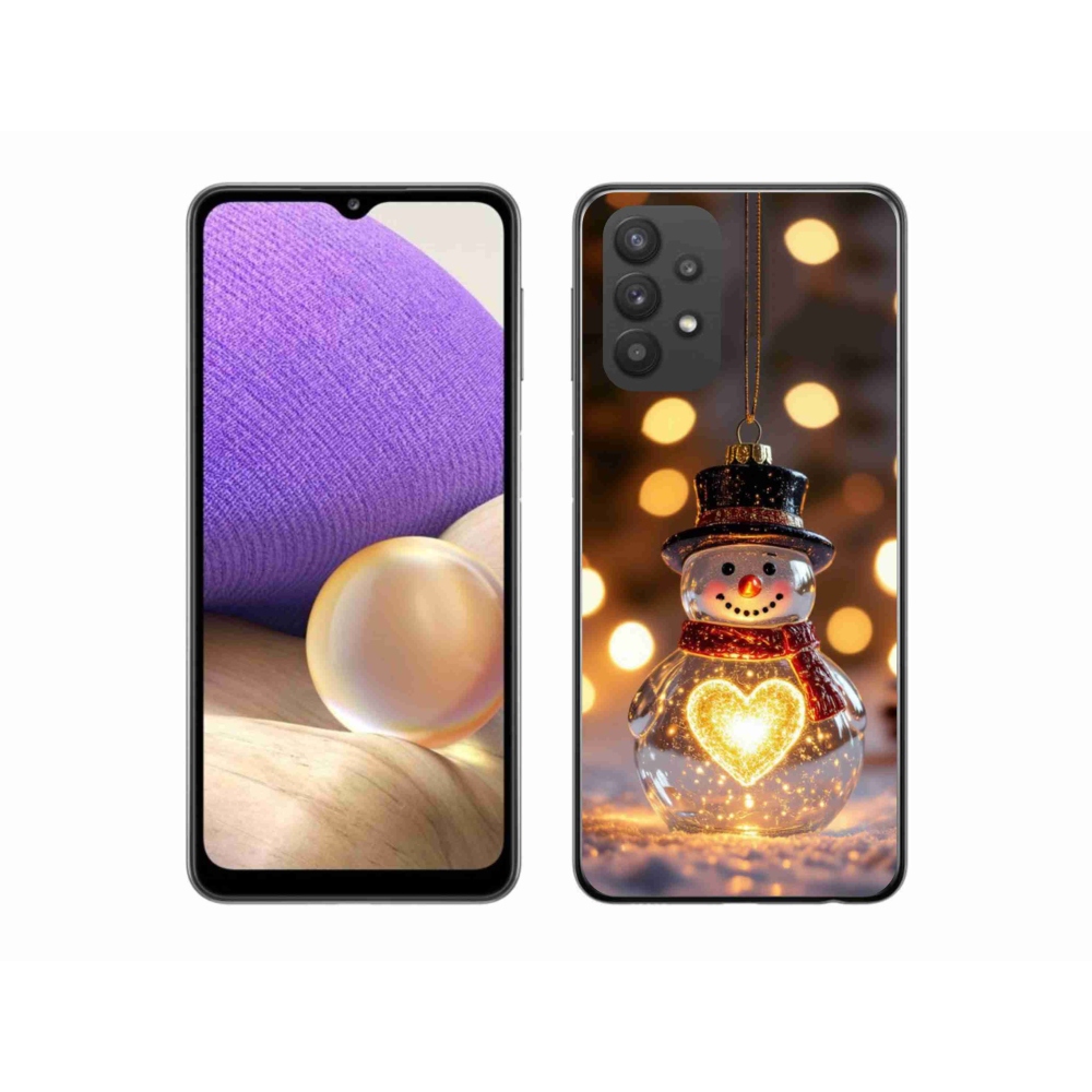 Gélový kryt mmCase na Samsung Galaxy A32 5G - svietiaci vianočný snehuliak