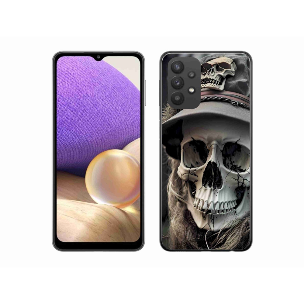 Gélový kryt mmCase na Samsung Galaxy A32 5G - temná lebka