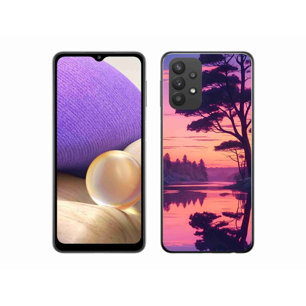 Gélový kryt mmCase na Samsung Galaxy A32 5G - západ slnka nad jazerom