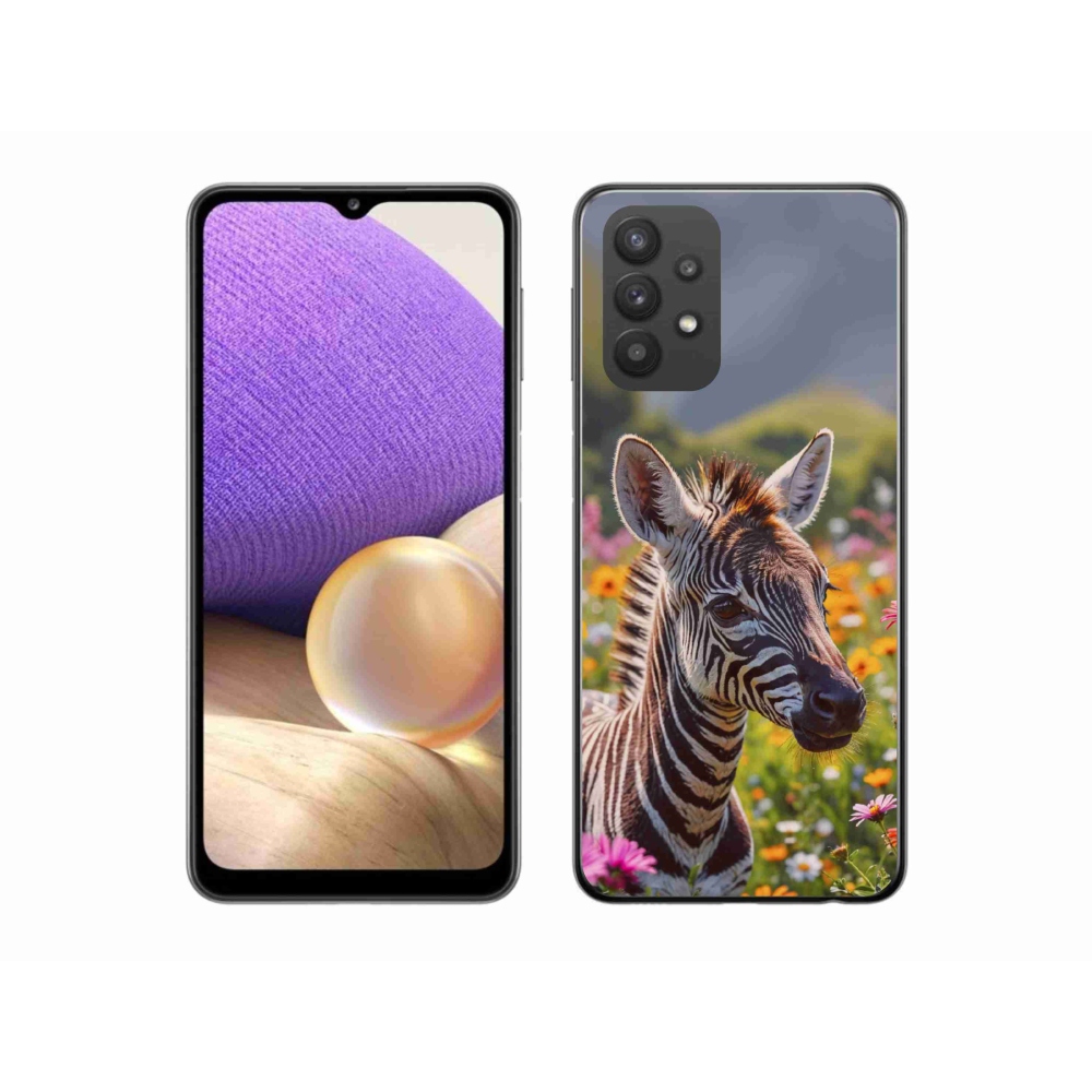 Gélový kryt mmCase na Samsung Galaxy A32 5G - zebra na lúke