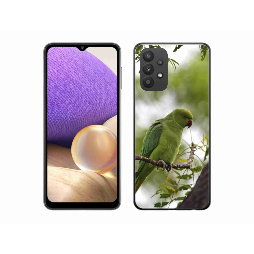 Gélový kryt mmCase na Samsung Galaxy A32 5G - zelený papagáj