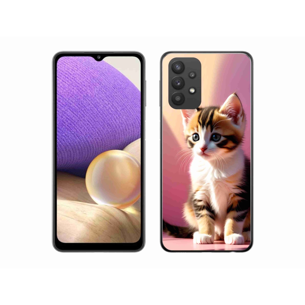 Gélový kryt mmCase na Samsung Galaxy A32 5G - zvedavé mačiatko 2