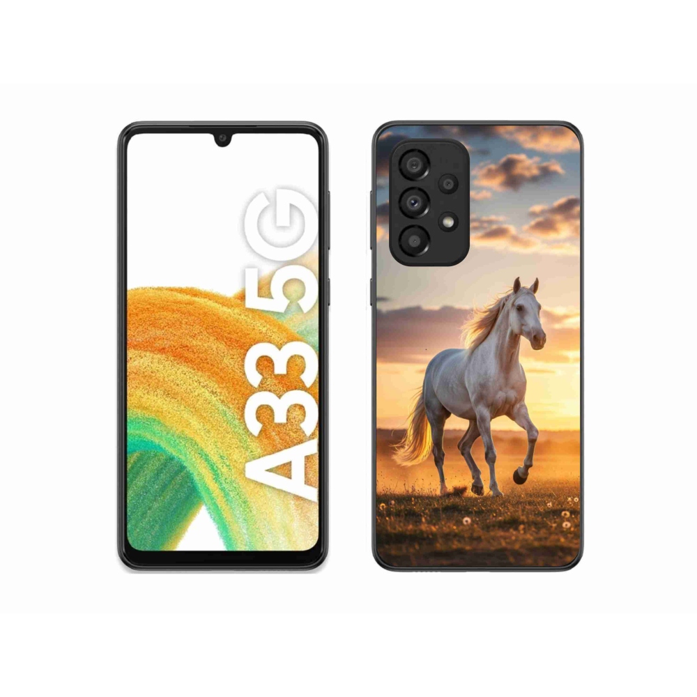 Gélový kryt mmCase na Samsung Galaxy A33 - bežiaci biely kôň 2