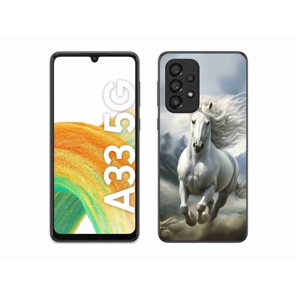 Gélový kryt mmCase na Samsung Galaxy A33 - bežiaci biely kôň 3