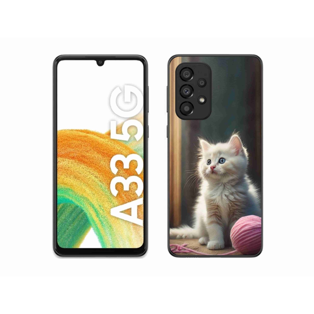 Gélový kryt mmCase na Samsung Galaxy A33 - biele mačiatko 2