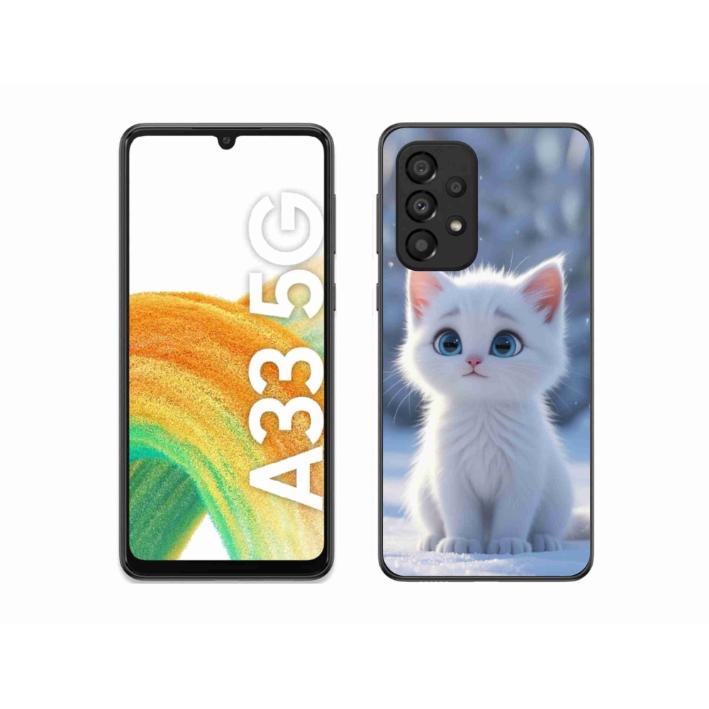 Gélový kryt mmCase na Samsung Galaxy A33 - biele mačiatko 3