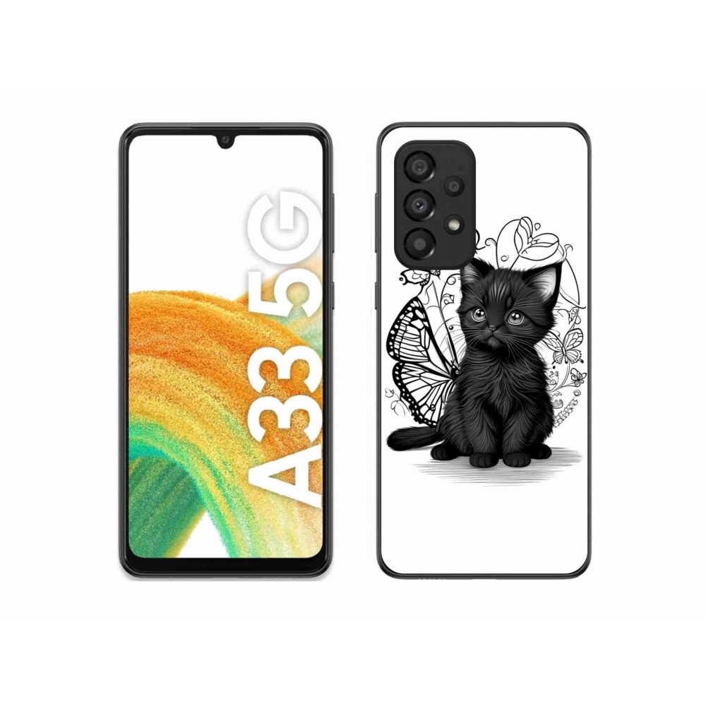 Gélový kryt mmCase na Samsung Galaxy A33 - čierne mačiatko