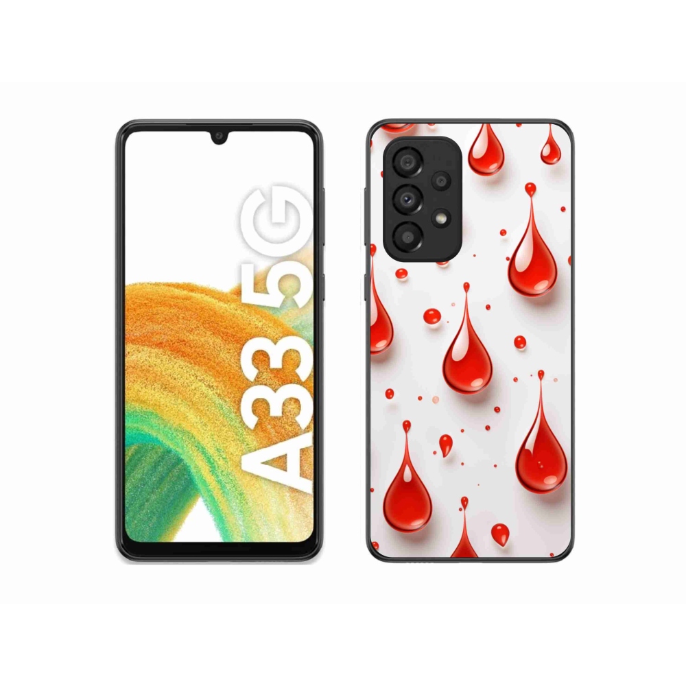 Gélový kryt mmCase na Samsung Galaxy A33 - červené kvapky