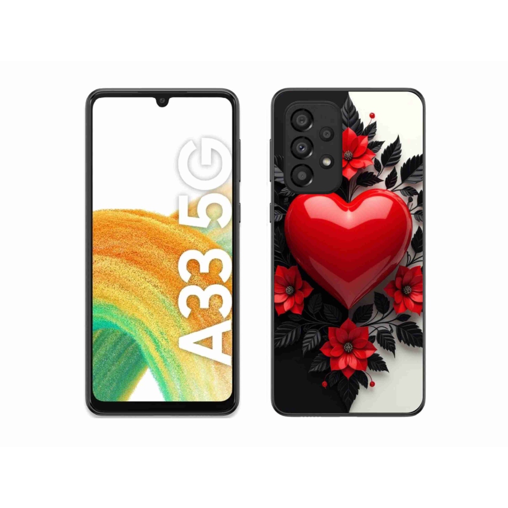 Gélový kryt mmCase na Samsung Galaxy A33 - červené srdce