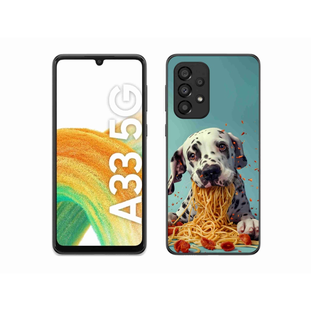 Gélový kryt mmCase na Samsung Galaxy A33 - dalmatín a špagety