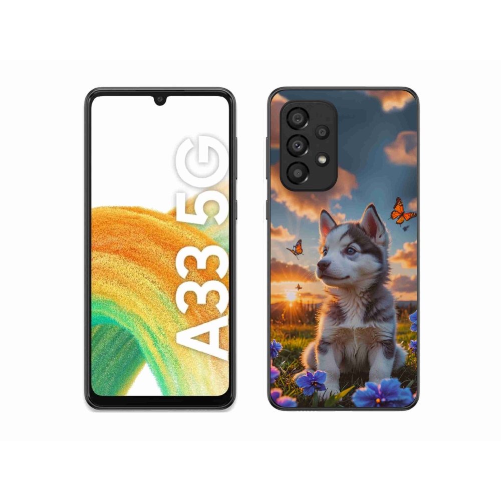 Gélový kryt mmCase na Samsung Galaxy A33 - husky pri západe slnka