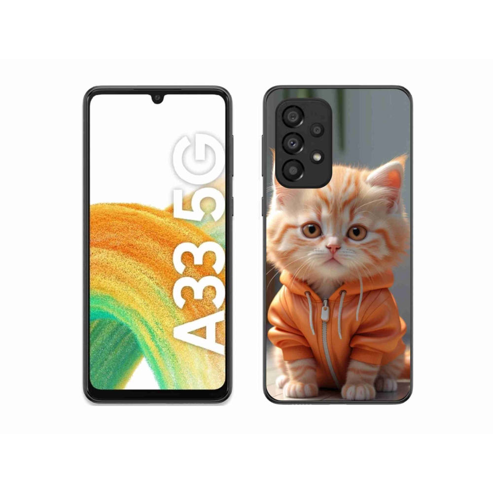 Gélový kryt mmCase na Samsung Galaxy A33 - mačiatko v mikine
